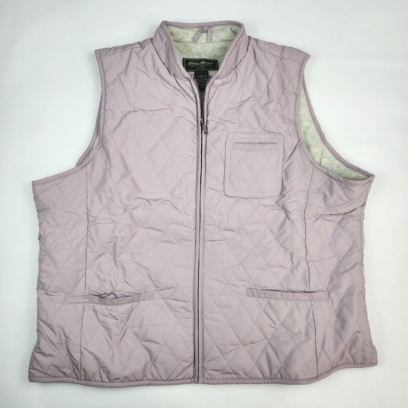 Vintage Eddie Bauer Puffer Vest Womens XXL Lavender - Picture 1 of 7